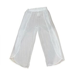 New with tags white sheer flowy wide leg pants with open legs